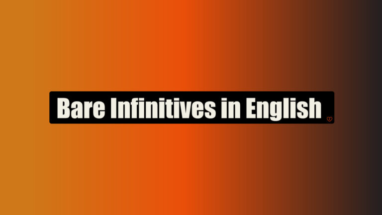 Poster for Bare Infinitives in English
