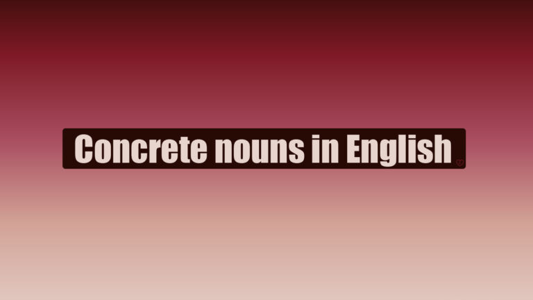 Poster for Concrete nouns in English