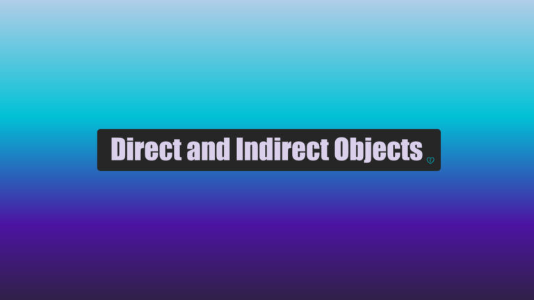 Poster for Direct and Indirect Objects