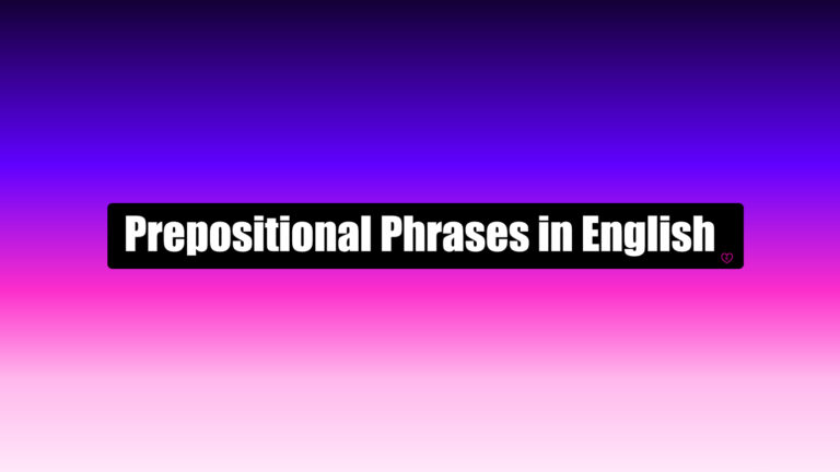 Poster for Prepositional Phrases in English